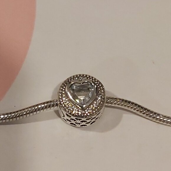 Auth PANDORA *RETIRED* Sterling Silver ESSENCE Passion Heart w/CZ's 796081CZ - Picture 12 of 12